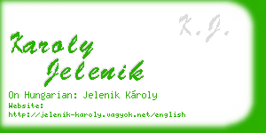 karoly jelenik business card